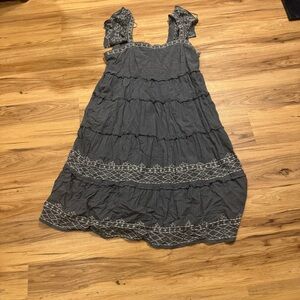 Knox Rose Gray Tiered Embroidered Sundress XXL